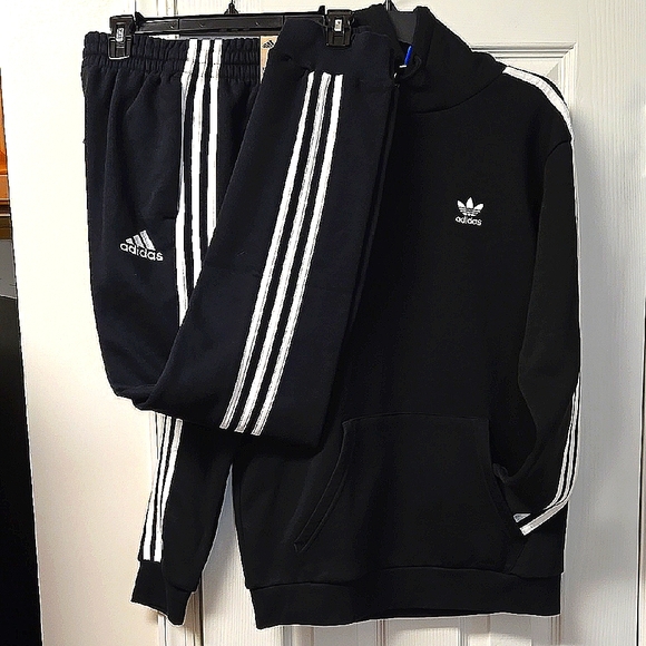adidas Other - Adidas Black Tracksuit with White Stripes Size Small in mens